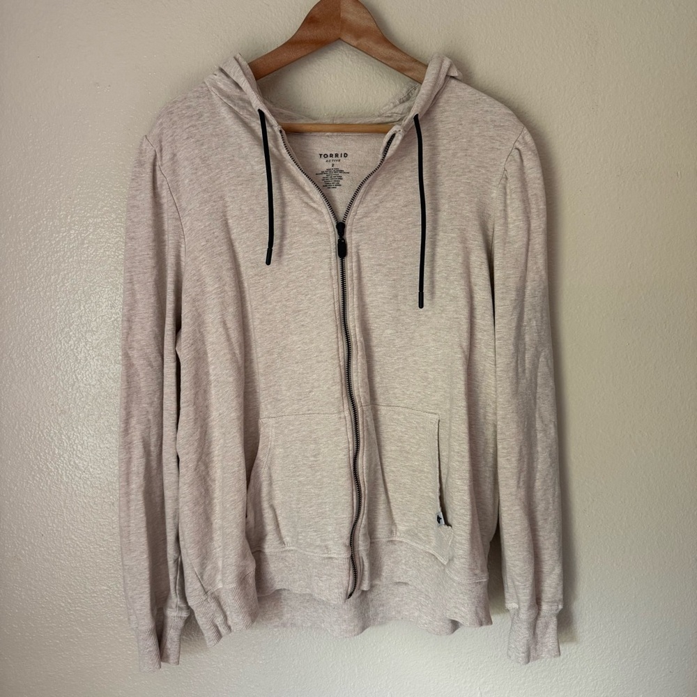 Torrid Active Cream Zip-Up Hoodie